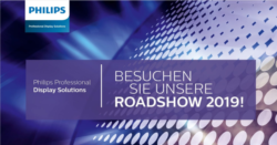 dimedis ist erstmals als Softwarepartner bei der Philips Roadshow 2019 in Deutschland dabei (Quelle: Philips Professional Display Solutions)
