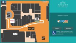 Digitale Wegeleitung in der Abu Dhabi Mall mit kompas wayfinding (Quelle: dimedis)